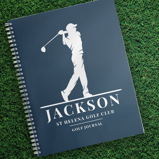 Navy Blue gepersonaliseerde Monogram Golf Journal Notitieboek