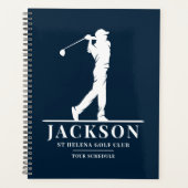 Navy Blue gepersonaliseerde Monogram Golf Planner (Voorkant)