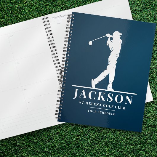 Navy Blue gepersonaliseerde Monogram Golf Planner