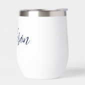 Navy Blue Gepersonaliseerde Naam in Cursief Script (Links)