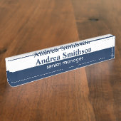 Navy blue gepersonaliseerde naam naambordje (Zijkant)