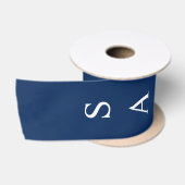 Navy Blue Gepersonaliseerde Verticale Naam Satijnen Lint (Spoel)