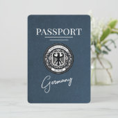 Navy Blue Germany Passport Bewaar de datum Save The Date (Staand voorkant)