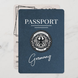 Navy Blue Germany Passport Bewaar de datum Save The Date