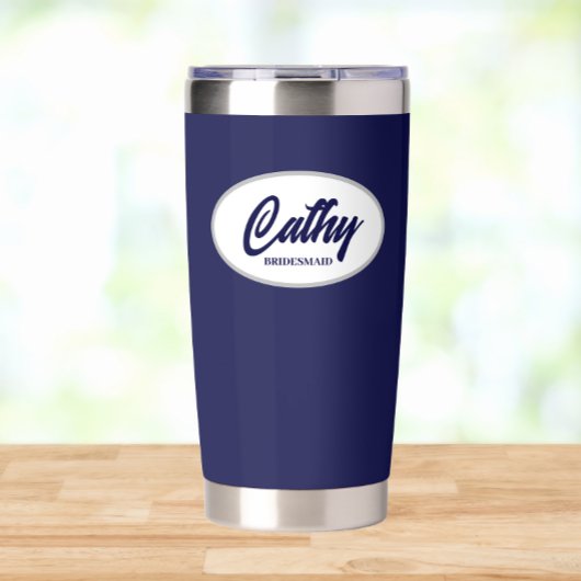 Navy Blue gestileerde bruiloft bruidsmeisje Geïsoleerde Drinkbeker