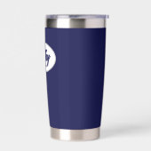 Navy Blue gestileerde bruiloft bruidsmeisje Geïsoleerde Drinkbeker (Links)