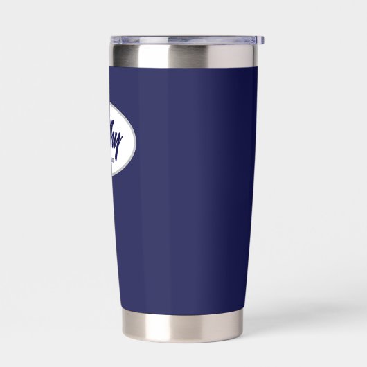 Navy Blue gestileerde bruiloft bruidsmeisje Geïsoleerde Drinkbeker (Links)