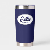 Navy Blue gestileerde bruiloft bruidsmeisje Geïsoleerde Drinkbeker (Voorkant)