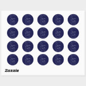 Navy Blue gestileerde bruiloft Save the Date Ronde Sticker (Vel)