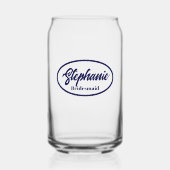 Navy Blue gestileerde naam bruidsmeisje glas (Voorkant)