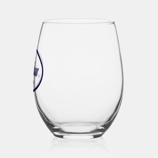 Navy Blue gestileerde naam bruiloft Best Man Glass Wijnglas Zonder Voet (Links)