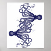 Navy Blue Giant Octopus Poster (Voorkant)