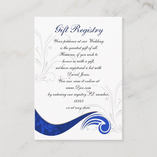 "navy blue" Gift registry Kaarten (Voorkant)