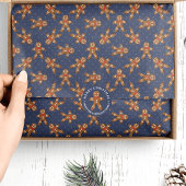 Navy Blue Gingerbread Man Kerstmis Tissuepapier