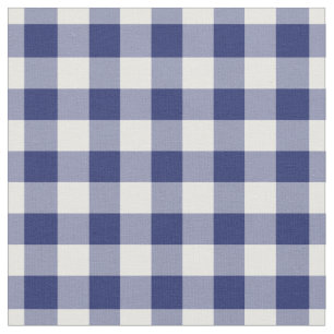 Navy Blue Gingham 1/2-inch Squares Stof