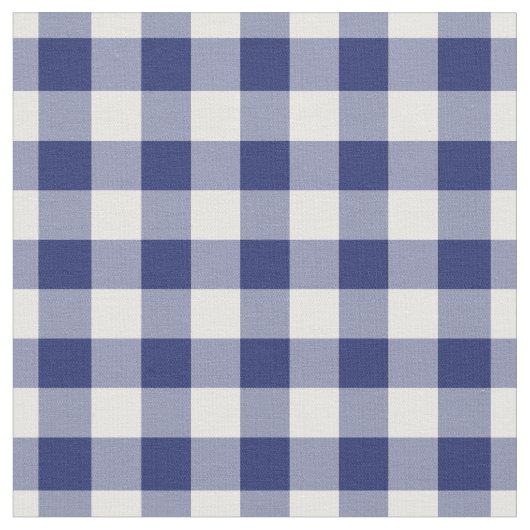 Navy Blue Gingham 1/2-inch Squares Stof (Close Up)