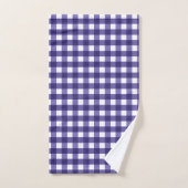 Navy blue gingham bad handdoek (Handdoek)