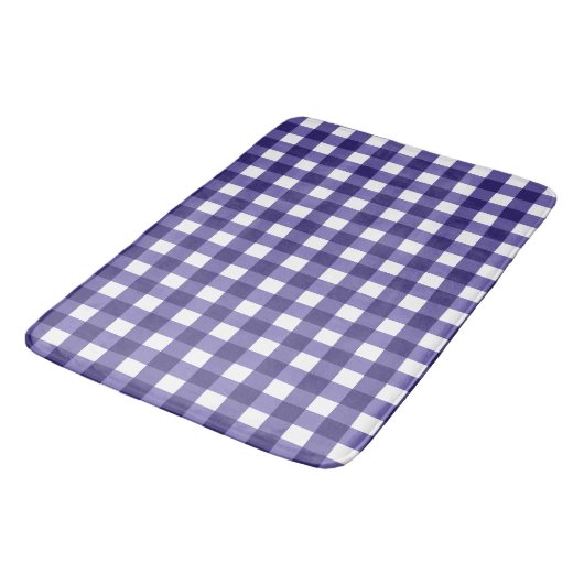 Navy blue gingham badmat (Gekanteld)
