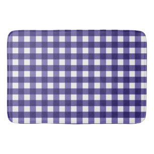 Navy blue gingham badmat