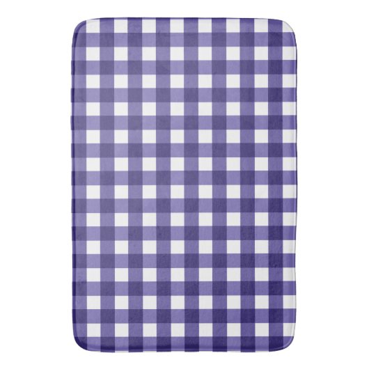 Navy blue gingham badmat (Voorkant Verticaal)