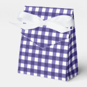 Navy blue gingham bedankdoosjes (Voorkant Zijde)