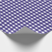 Navy blue gingham cadeaupapier (Hoek)