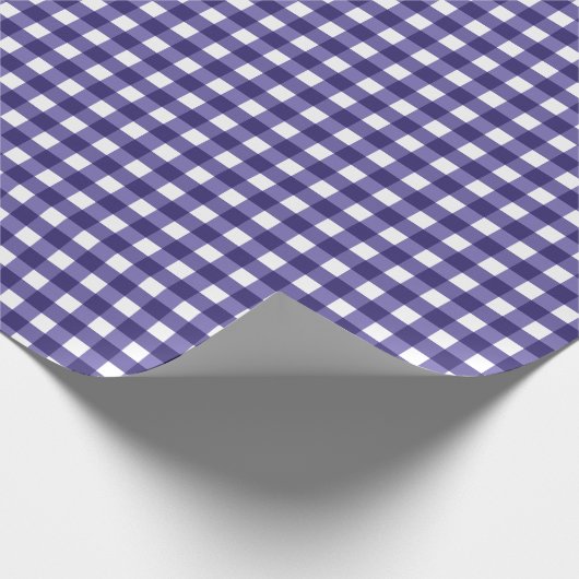 Navy blue gingham cadeaupapier (Hoek)