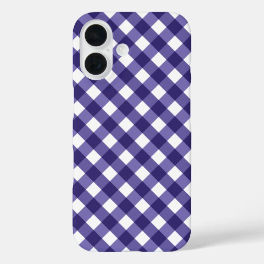 Navy blue gingham Case-Mate iPhone case (Achterkant)