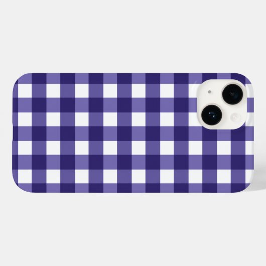 Navy blue gingham Case-Mate iPhone case (Achterkant (horizontaal))