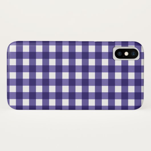 Navy blue gingham Case-Mate iPhone case (Achterkant (horizontaal))