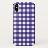Navy blue gingham Case-Mate iPhone case (Achterkant)