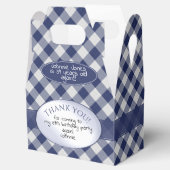 Navy Blue Gingham controleert patroon Bedankdoosjes (Geopend)