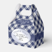 Navy Blue Gingham controleert patroon Bedankdoosjes (Voorkant Zijde)