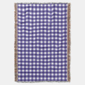 Navy blue gingham deken (Voorkant Verticaal)