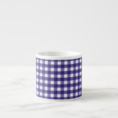 Navy blue gingham espresso kop (Voorkant)