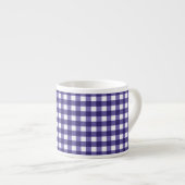 Navy blue gingham espresso kop (Voorkant rechts)