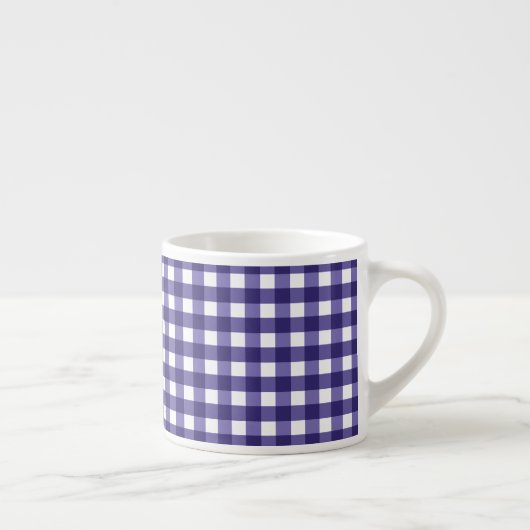 Navy blue gingham espresso kop (Rechts)