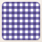 Navy blue gingham kartonnen onderzetters (Voorkant)