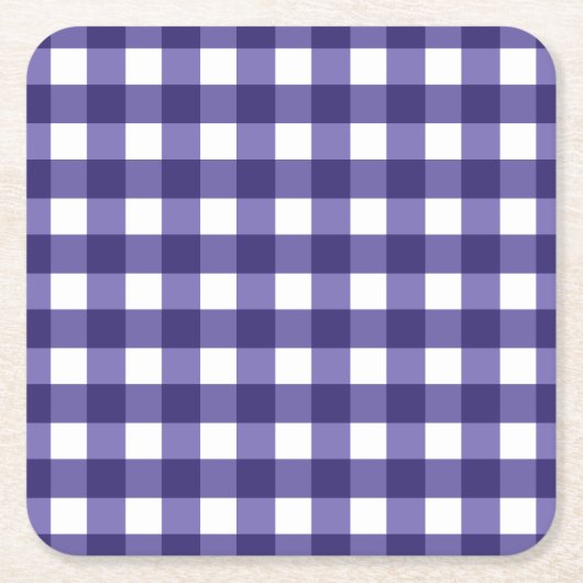 Navy blue gingham kartonnen onderzetters (Voorkant)