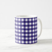 Navy blue gingham koffiemok (Voorkant rechts)