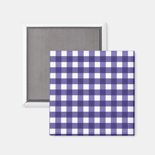 Navy blue gingham magneet (Voorkant / Achterkant)