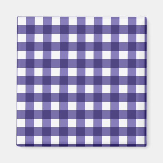 Navy blue gingham magneet (Voorkant)