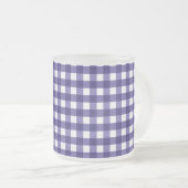 Navy blue gingham matglas koffiemok (Voorkant rechts)