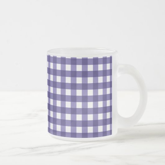 Navy blue gingham matglas koffiemok (Rechts)