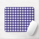 Navy blue gingham muismat (Met muis)