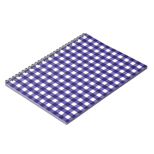 Navy blue gingham notitieboek (Linkerzijde)