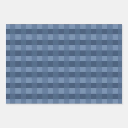 Navy Blue Gingham Pattern Wrapping Paper (Voorkant 3)