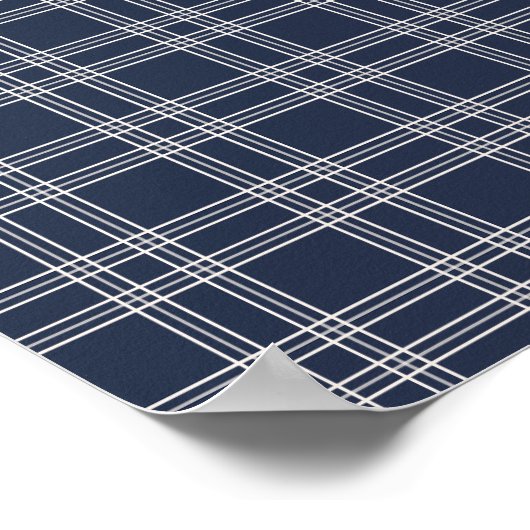 Navy Blue Gingham Poster (Hoek)