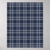 Navy Blue Gingham Poster (Voorkant)