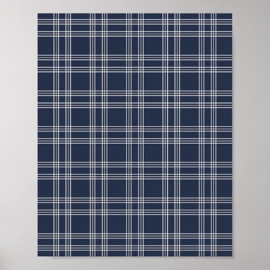 Navy Blue Gingham Poster (Voorkant)